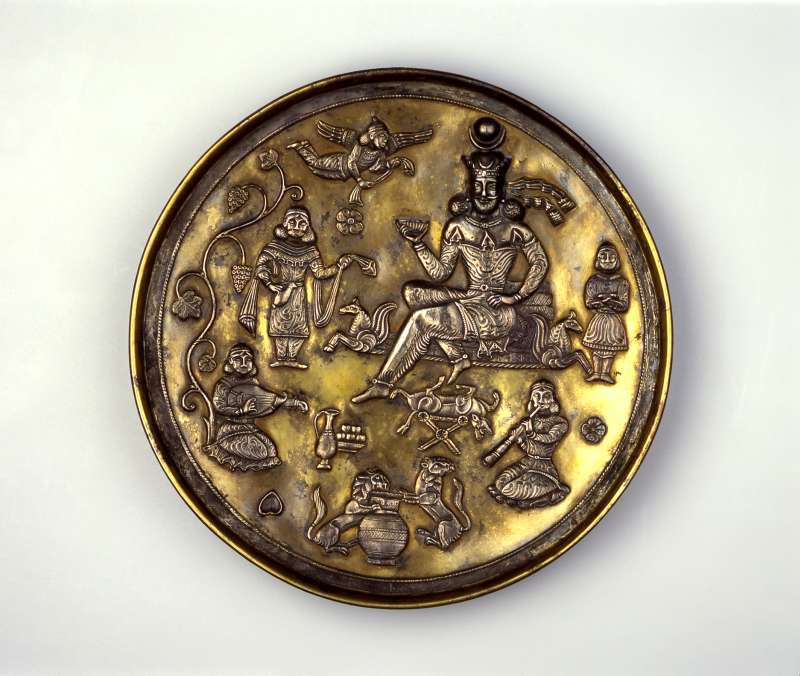 Plate depicting a drinking party in the Sassanian-Persian Style